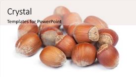  Presentation with hazelnuts - PPT theme with heap of hazelnuts raw nuts background and a lemonade colored foreground