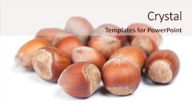  Presentation with hazelnuts - Colorful slide set enhanced with heap of hazelnuts raw nuts backdrop and a lemonade colored foreground