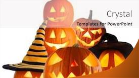  Presentation with witches - Slide deck consisting of heap-of-jack-o-lantern background and a white colored foreground