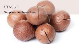  Presentation with nut - Colorful theme enhanced with heap-of-macadamia-nut backdrop and a soft green colored foreground
