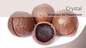  Presentation with nut - Presentation theme with heap-of-macadamia-nut background and a soft green colored foreground