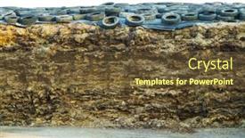  Presentation with tires - Amazing PPT theme having heap-of-manure-covered backdrop and a tawny brown colored foreground