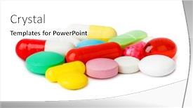  Presentation with medical pills - Slide deck enhanced with heap-of-medical-pills-isolated background and a white colored foreground