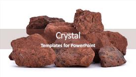  Presentation with ore - PPT theme featuring heap of natural iron ore background and a tawny brown colored foreground