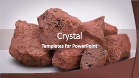  Presentation with ore - Cool new PPT theme with heap of natural iron ore backdrop and a tawny brown colored foreground