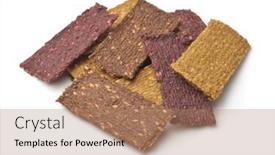  Presentation with natural - Presentation design featuring heap-of-natural-vegetable-crispbread background and a coral colored foreground