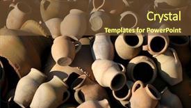  Presentation with cappadocia - Slides enhanced with heap of old ceramic pots background and a tawny brown colored foreground