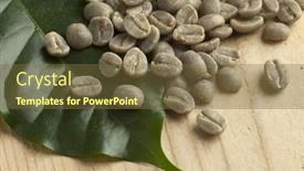  Presentation with green coffee beans - Theme with heap-of-pamwamba-green-unroasted background and a tawny brown colored foreground