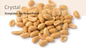 Presentation with peanuts - Amazing PPT theme having heap-of-peeled-salted-peanuts backdrop and a yellow colored foreground