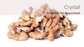  Presentation with walnut - Cool new presentation theme with heap-of-peeled-walnut-isolated backdrop and a lemonade colored foreground