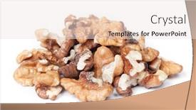  Presentation with walnut - PPT theme having heap-of-peeled-walnut-isolated background and a sky blue colored foreground