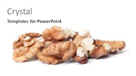  Presentation with walnut - Colorful presentation theme enhanced with heap-of-peeled-walnut-isolated backdrop and a white colored foreground
