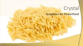  Presentation with penne pasta - Audience pleasing presentation theme consisting of heap of penne pasta isolated on white background backdrop and a blonde colored foreground
