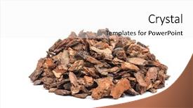  Presentation with pine - Theme with heap of pine bark isolated background and a white colored foreground