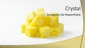  Presentation with pineapple - Presentation theme with heap of pineapple slices background and a white colored foreground