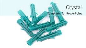  Presentation with plastic - Cool new presentation design with heap-of-plastic-dowels-isolated backdrop and a arctic colored foreground