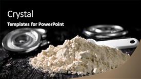  Presentation with protein - Amazing slides having heap of protein powder with scoop on table closeup backdrop and a black colored foreground