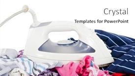  Presentation with iron - Audience pleasing slide deck consisting of heap of pure clothes with an iron backdrop and a white colored foreground
