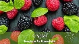  Presentation with blackberry - Colorful slide set enhanced with heap-of-raspberry-and-blackberry backdrop and a tawny brown colored foreground