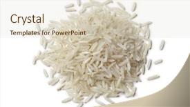  Presentation with basmati rice white rice rice - Slides consisting of heap of raw basmati rice background and a soft green colored foreground