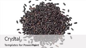  Presentation with rice - Amazing PPT theme having heap of raw black venere backdrop and a white colored foreground