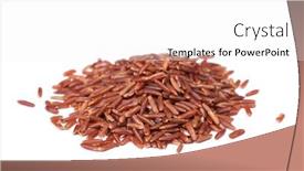  Presentation with brown rice - Presentation theme with heap of raw dry brown background and a white colored foreground