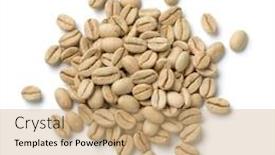  Presentation with coffee beans - Audience pleasing PPT layouts consisting of heap-of-raw-indian-malabar backdrop and a coral colored foreground