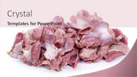  Presentation with poultry broiler - PPT theme having heap-of-raw-poultry-stomachs background and a coral colored foreground