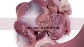  Presentation with poultry breeding - Audience pleasing slides consisting of heap-of-raw-poultry-stomachs backdrop and a coral colored foreground