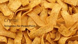  Presentation with corn - Presentation theme having heap-of-rectangular-corn-chips background and a gold colored foreground