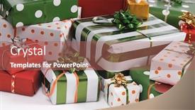  Presentation with christmas red - Colorful PPT theme enhanced with heap-of-red-and-green backdrop and a coral colored foreground