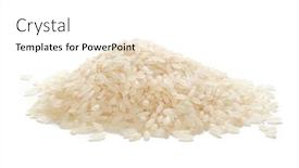  Presentation with rice - Amazing PPT theme having heap-of-rice-isolated backdrop and a white colored foreground