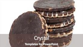  Presentation with white chocolate - Cool new theme with heap of round chocolate cookies backdrop and a tawny brown colored foreground