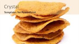  Presentation with nachos - Presentation theme consisting of heap-of-round-nachos-isolated background and a yellow colored foreground