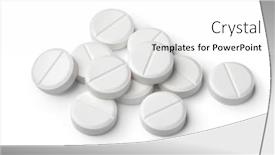  Presentation with tablets - Theme with heap-of-round-white-medicine background and a white colored foreground