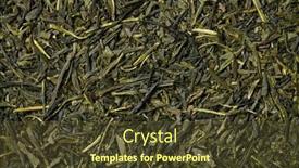  Presentation with tea leaves - Presentation with heap-of-sencha-superior-dried background and a tawny brown colored foreground