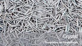  Presentation with nails - PPT theme having heap of silver concrete nails texture background and a gray colored foreground