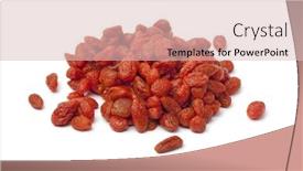  Presentation with goji - Slides with heap of soaked goji berries isolated on white background background and a lemonade colored foreground