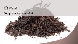  Presentation with tea - Slide set with heap-of-south-fujian-oolong background and a light gray colored foreground