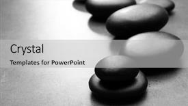  Presentation with stones - Slide deck consisting of heap of spa hot stones on grey background background and a light gray colored foreground