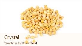  Presentation with peas - PPT theme enhanced with heap of split peas on white background background and a cream colored foreground