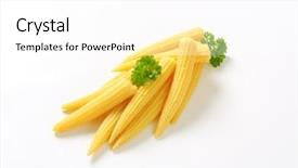  Presentation with sweet corn - Cool new presentation with heap of sweet baby corn backdrop and a white colored foreground