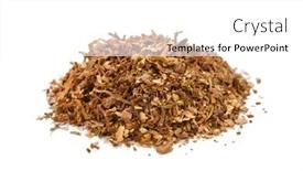  Presentation with tobacco - PPT theme with heap-of-tobacco-isolated background and a white colored foreground