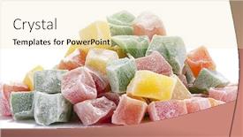  Presentation with turkish - Slide deck featuring heap of traditional turkish delight isolated on white background background and a soft green colored foreground