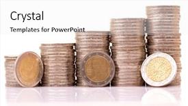  Presentation with inflation - Beautiful presentation featuring heap of two euro coins backdrop and a white colored foreground