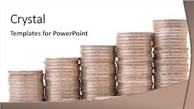  Presentation with euro - Slide deck with heap of two euro coins background and a white colored foreground