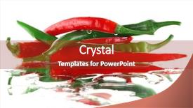  Presentation with peppers - Presentation design with heap of two kinds of peppers background and a crimson colored foreground