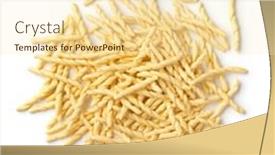  Presentation with pasta - Slides enhanced with heap-of-uncooked-italian-trofie background and a cream colored foreground