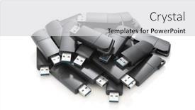  Presentation with flash - PPT layouts with heap-of-usb-flash-drive background and a light gray colored foreground