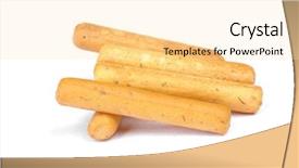  Presentation with spices - Colorful slide deck enhanced with heap of wheat bread sticks backdrop and a blonde colored foreground